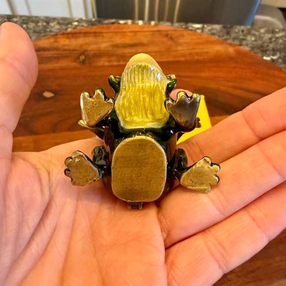 Enamel Double Frog Trinket Box Green Frogs jeweled eyes - Picture 6 of 8